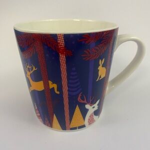 Starbucks 2017 Mug Christmas Coffee Cup Woodland Creatures Deer Trees 18 oz